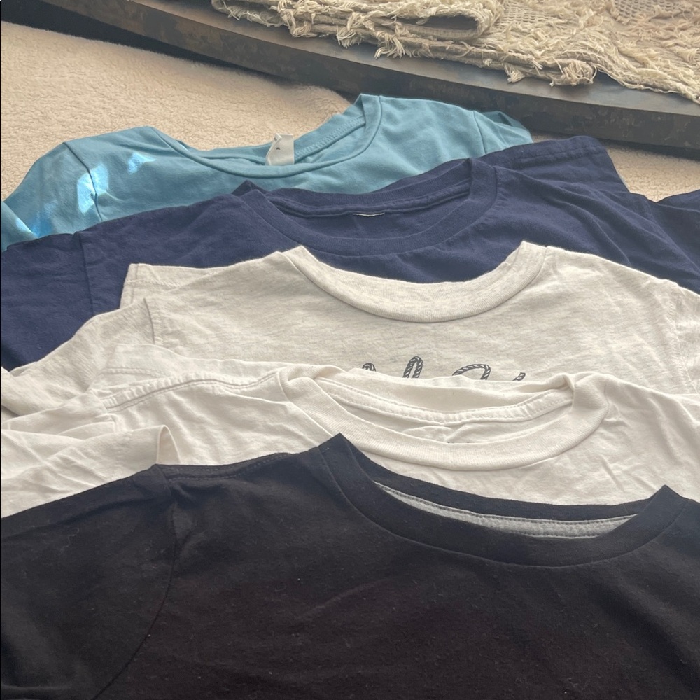 5 boys Kids Short Sleeve Tees - Light Blue, Navy, White, Black,
